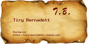 Tiry Bernadett névjegykártya